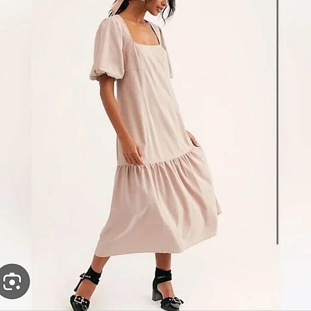 FREE PEOPLE-Dusty Mauve "Jordan" Midi Dress-Size XS